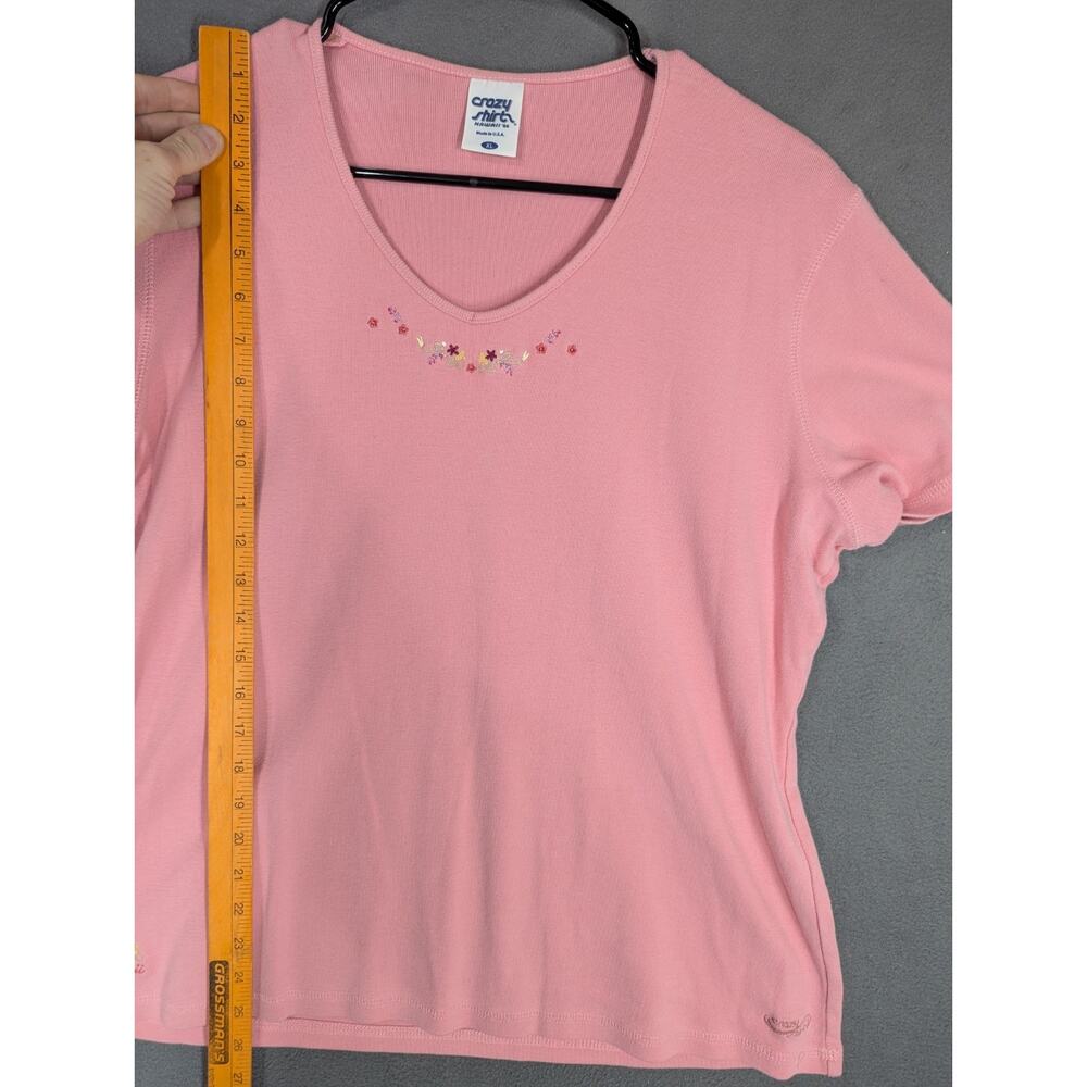 Vintage Crazy Shirts Hawaii '64 Womens XL Short Sleeve Pink Embroidered - Picture 8 of 10